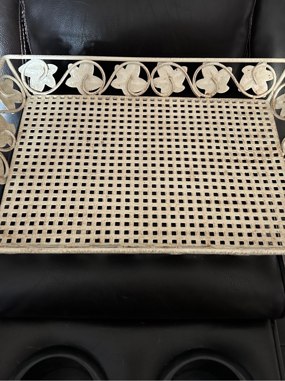 Distressed Cream Metal Decorative Tray - Home Accents Lanterns